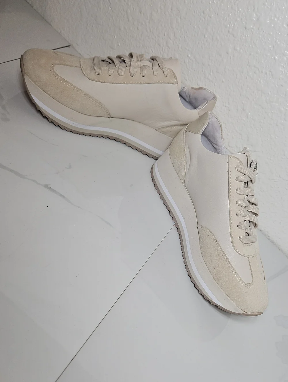 Johnston & Murphy Leather Gracie Platform Sneakers With Side Zip Detail